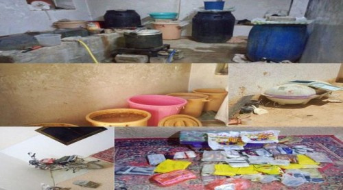 #حضرموت.. قوات الأمن في شبام تداهم منزلا يستخدم لتصنيع الخمور وبيع الحشيش