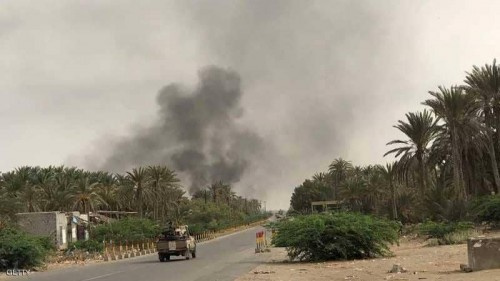 #الحديدة.. مليشيات #الحـوثي تقصف وتستهدف مواقع العمالقة في حيس بشكل مكثف