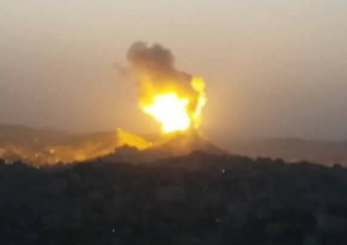 انفجار كبير من أحد معسكرات المليشيا برداع في البيضاء