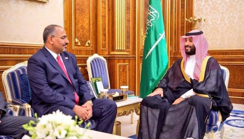 الرئيس الزُبيدي يلتقي ولي العهد السعودي الأمير محمد بن سلمان