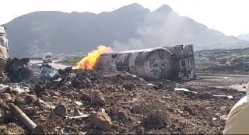 احتراق قاطرة غاز في أبين.. والسبب!