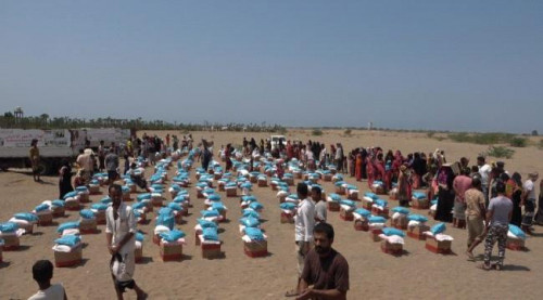 بدعم إماراتي.. توزيع قوافل من المساعدات الغذائية للنازحين بالساحل الغربي