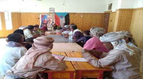 انتقالي الملاح بردفان يقف أمام الوضع الأمني والصحي وعمل المنظمات بالمديرية