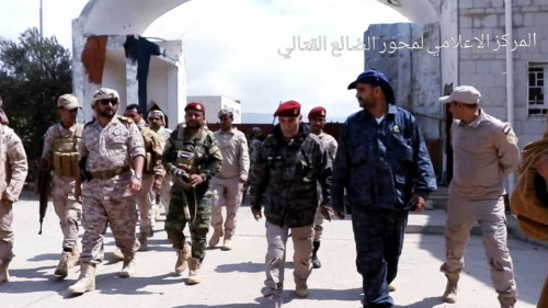 قيادة جبهات محور الضالع وقيادة المحافظة تستقبل وفداً رفيعاً من القيادة العامة لقوات الدعم والإسناد