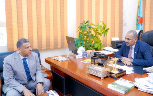 الرئيس الزُبيدي يلتقي الأمين العام للمجلس المحلي بالعاصمة عدن