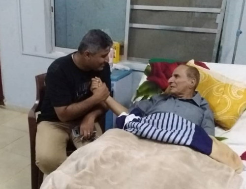 هيثم يطمئن على صحة المستشار محمد عبدالمجيد الحريري