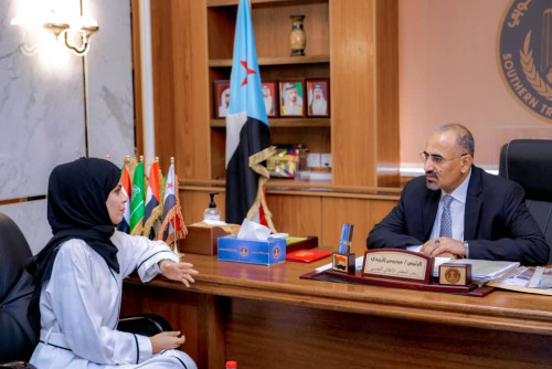 الرئيس الزُبيدي يلتقي مديرة مكتب الإعلام بالعاصمة عدن