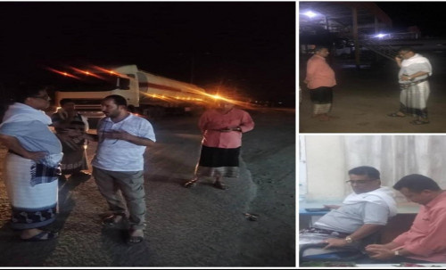 بتوجيهات من محافظ عدن.. الوكيل شاذلي والوليدي يشرفان على عملية نقل الوقود إلى محطات توليد الكهرباء