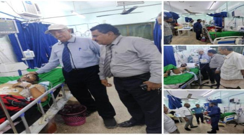 بتكليف من محافظ عدن.. قيادات السلطة المحلية تتفقد أوضاع جرحى التفجير الإرهابي