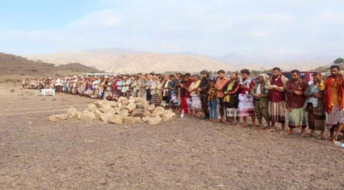 تشييع مهيب لجثمان اركان حرب اللواء الخامس دعم وإسناد في ردفـان