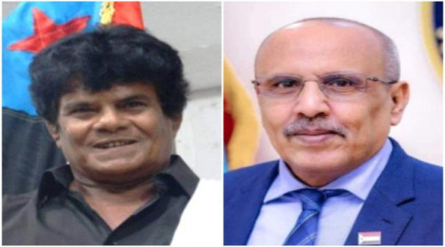 الكثيري يطمئن على صحة الفنان الجنوبي الكبير عوض أحمد