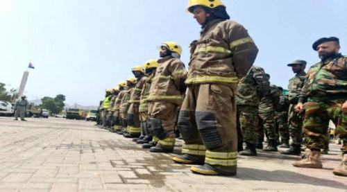 إدارة أمن عدن تحتفي باليوم العالمي للدفاع المدني بفعالية استعراضية وخطابية