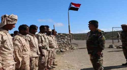 أركان اللواء الأول مشاة بحري يتفقد موقع ديكسم والكتيبة الثانية نوجد بسقطرى