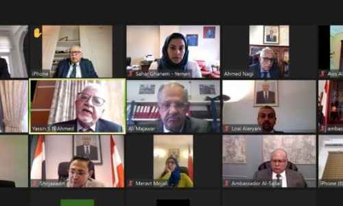 وزير الدولة محافظ العاصمة يحيط رؤساء البعثات الدبلوماسية في أوروبا بالأوضاع الخدمية والأمنية في عدن