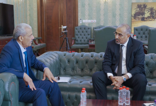 الرئيس الزُبيدي يلتقي رئيس اللجنة العسكرية والأمنية العُليا اللواء هيثم قاسم طاهر