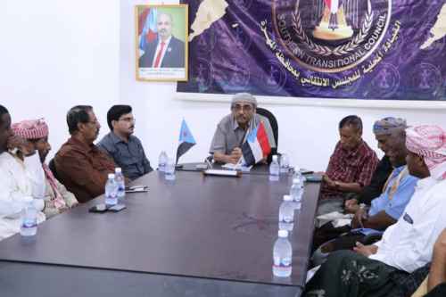 سعدان يناقش مع تنفيذية الانتقالي وأعضاء الجمعية الوطنية بالمهرة مستجدات الأوضاع بالمحافظة