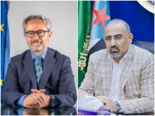 الرئيس الزُبيدي يبحث مع سفير الإتحاد الأوروبي سُبل دعم مجلس القيادة وجهود وإحلال السلام