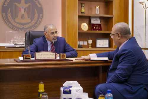 الرئيس الزُبيدي يطّلع من وزير التخطيط على خارطة المشاريع الممولة خارجيا&nbsp;