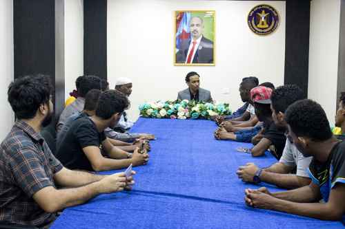 السقاف يلتقي بعثة اتحاد وادي حضرموت للملاكمة