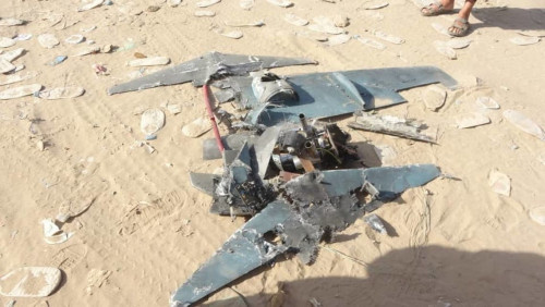 شبوة.. إسقاط مسيرة حوثية بسماء عين