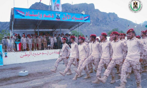 استعراض مهيب للواء خامس دعم وإسناد خلال حفل تدشين العام التدريبي الجديد