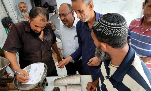 عدن.. توزيع إشعارات الزامية بالتقيد بأسعار الأسماك في المعلا