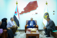 اللواء بن بريك يلتقي ممثلي الروضة الكندية الدولية في العاصمة عدن