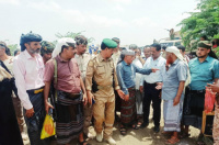 قيادة انتقالي الضالع وعدد من وجهاء المحافظة يزورون اللواء فيصل رجب