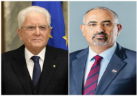 الرئيس الزُبيدي يهنئ الرئيس الإيطالي بمناسبة ذكرى يوم الجمهورية لبلاده