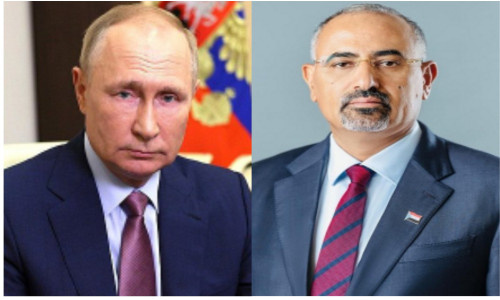 الرئيس الزُبيدي يهنئ الرئيس الروسي فلاديمير بوتين بذكرى اليوم الوطني لبلاده