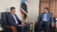 رئيس الهيئة الوطنية للإعلام يلتقي مدير المركز الإعلامي لقوات العمالقة الجنوبية
