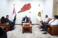 اللواء بن بريك يلتقي الأمين العام لجمعية رعاية وتأهيل المكفوفين