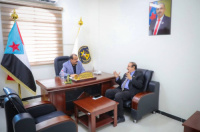 اللواء بن بريك يستقبل ممثل المجلس الانتقالي للشؤون الخارجية في الاتحاد الأفريقي