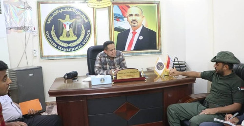 رئيس تنفيذية انتقالي لحج يلتقي مدير أمن مديرية تبن ونائب مدير مؤسسة الاتصالات بالمحافظة