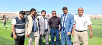بيبك يطلع على الأعمال التكميلية لمشروع تأهيل وتعشيب ملعب الشهداء بأبين