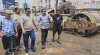 مدير عام المنصورة يدشن مشروع الصيانة الطارئة لشارع كورنيش الفنان المرشدي