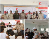 الهلال الأحمر الإماراتي يدشن مبادرة توزيع الحقيبة المدرسية في المحفد