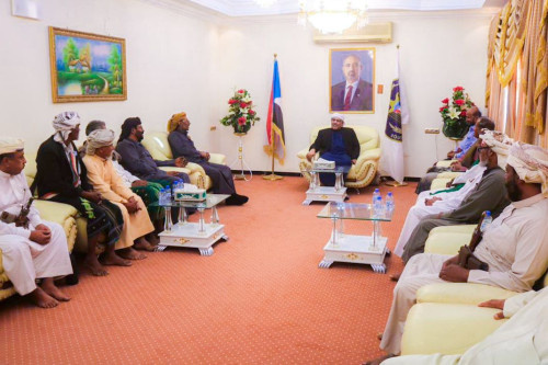 الكثيري يلتقي وفدًا من قبيلة آل باوزير