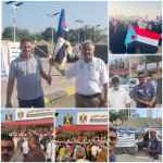 وفد من قيادة وموظفي التعليم الفني يزور مخيم الاعتصام المفتوح بساحة العروض في العاصمة عدن