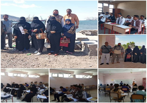 اللجنة الفنية والإدارية بمكتب التعليم الفني تزور المعهدين التقني البحري والفني التجاري خورمكسر