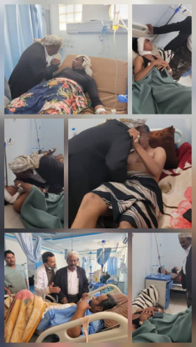 رئيس تنفيذية انتقالي شبوة يطمئن على جرحى التظاهرة السلمية في عتق