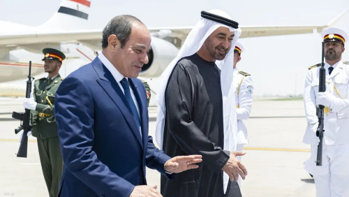 رئيس دولة الإمارات والرئيس المصري يبحثان التطورات الإقليمية